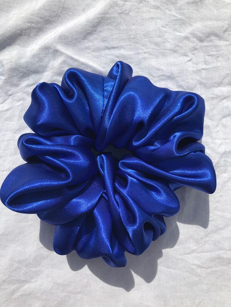 π Royal Blue Satin Scrunchie