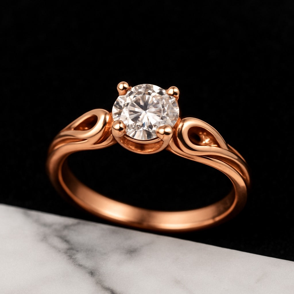 ๐น๐ Romantic Rose Gold Diamond Ring