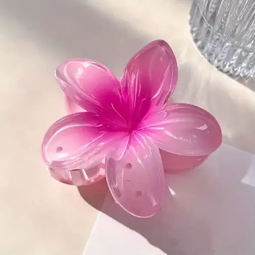 🌸 Pink Flower Claw Clip –(Large Size)