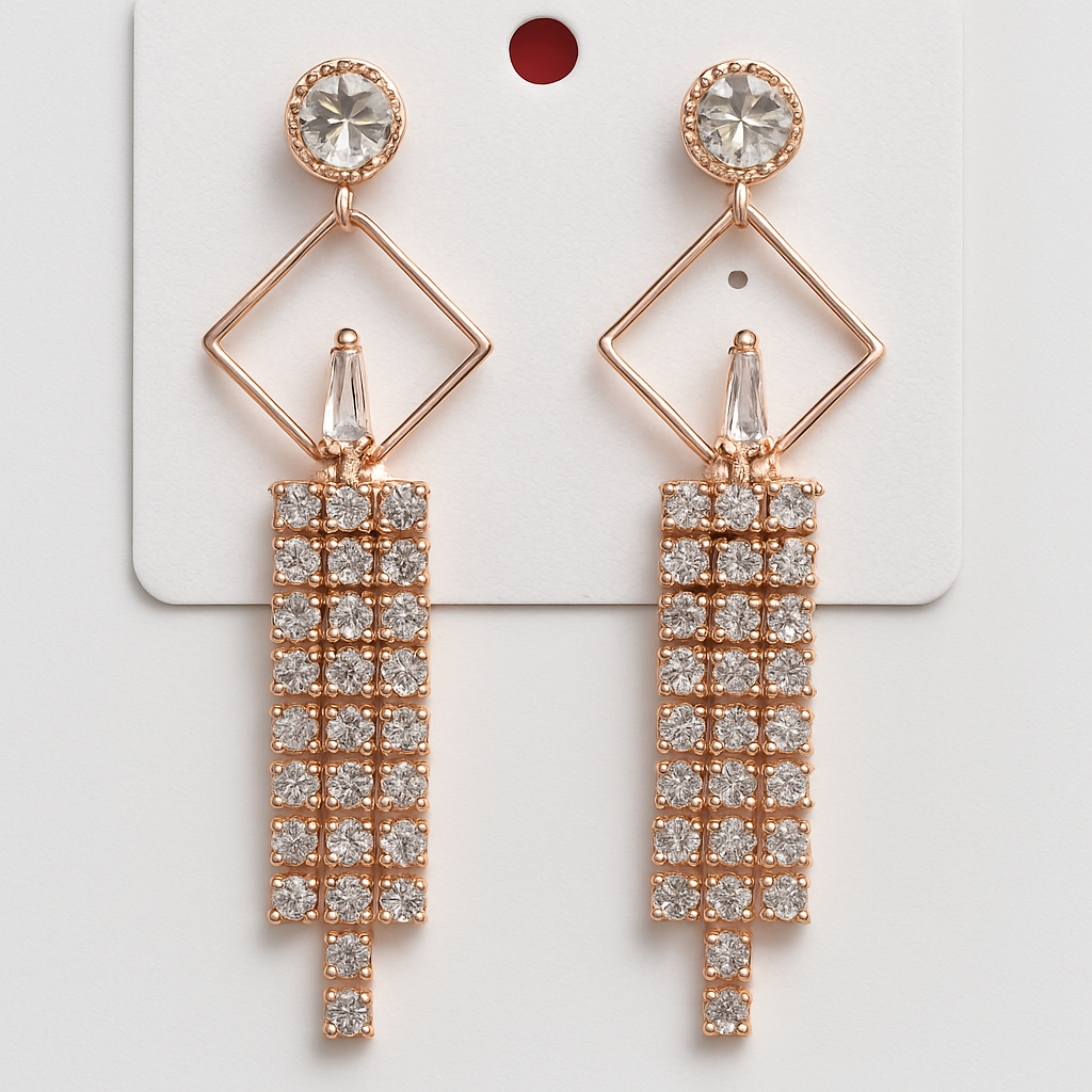 ✨ Elegant Rose Gold Dangle Earrings ✨