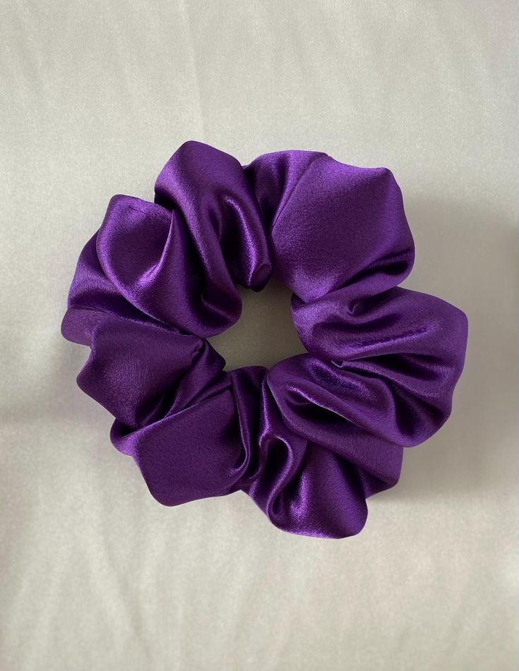 💜 Royal Purple Satin Scrunchie 💜