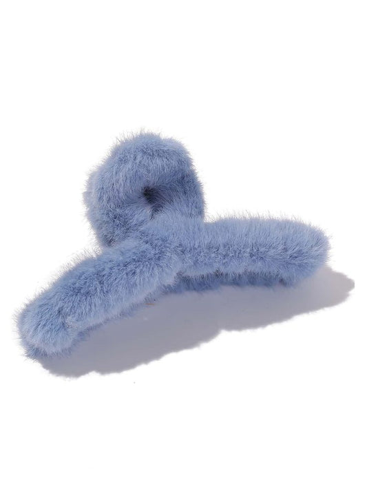 Sky blue fluffy bow clip 💙☁️