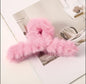 Pink fluffy bow hair clip 🎀