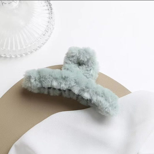Minty breeze fluffy hair clip 🌿❄️