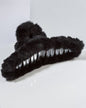 Midnight noir fluffy hair clip 🖤✨