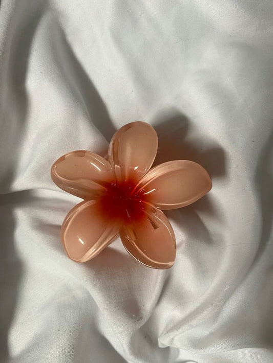 peachy coral flower hair clip 🍑🌺✨ ( small )