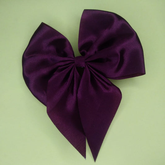 🍇 Bold Plum Satin Hair Bow 🎀
