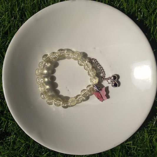 🦋 Delicate Yellow Beaded Bracelet 🌼✨