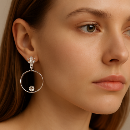 💎 Crystal Circle Drop Earrings ✨