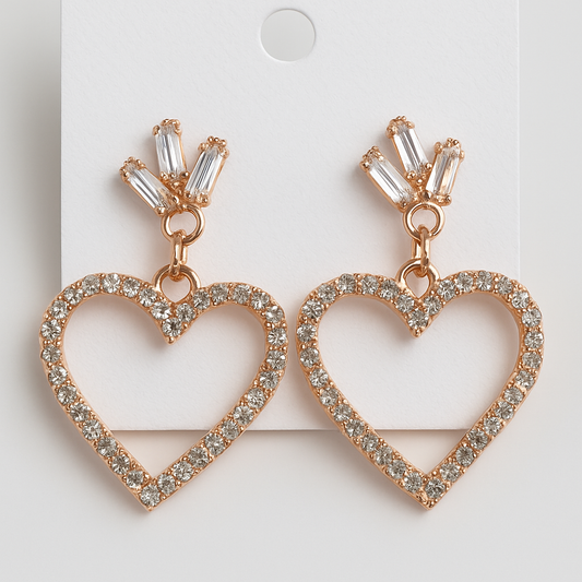 💖 Sparkling Heart Drop Earrings ✨